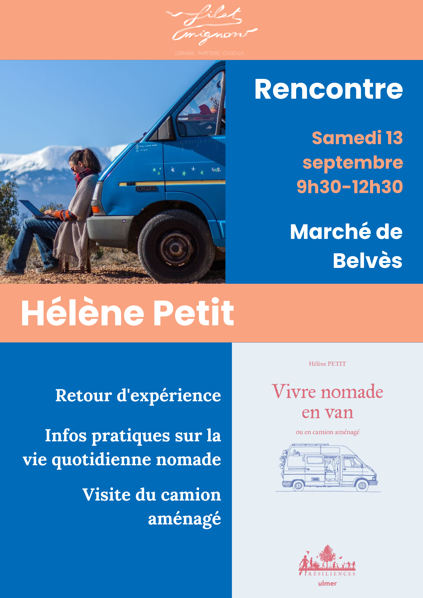 Visite du camion et présentation des livres au marché de Belvès (24)